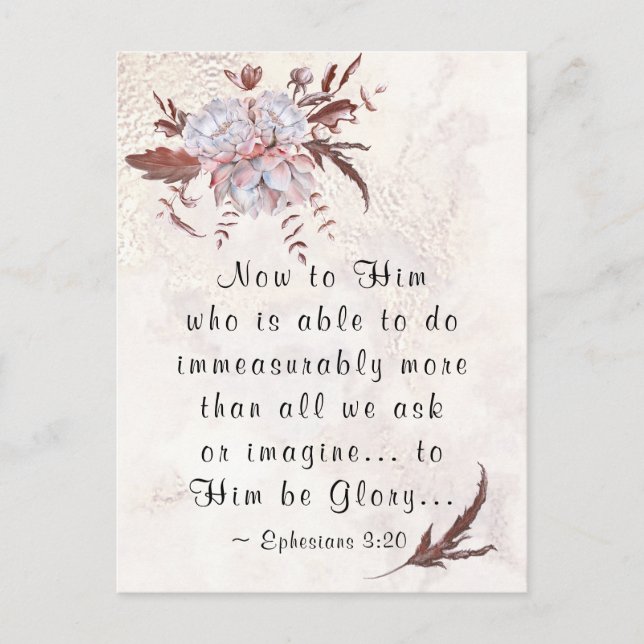 Ephesians 3:20 To Him who is able to do more Postcard (Front)