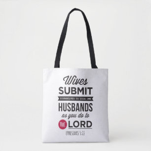 Ephesians 5:22 tote bag