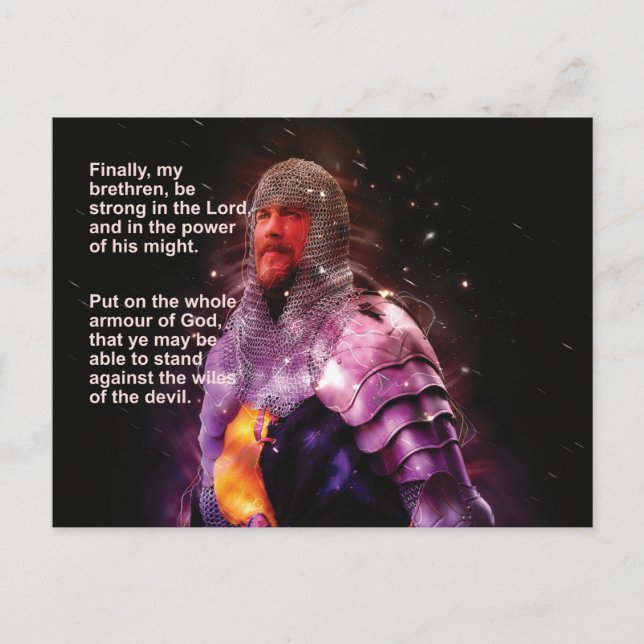 Ephesians 6 Bible Verse Put on the whole armor Postcard (Front)