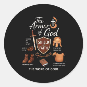Ephesians Armor God Scripture Battle Classic Round Sticker