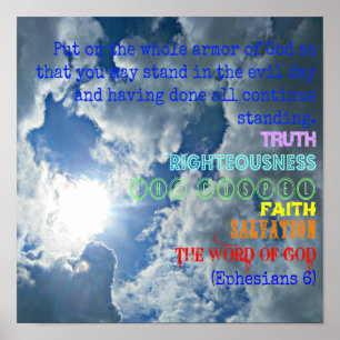 Ephesians Bible Put on the whole armour of God Poster