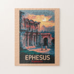 Ephesus Library of Celsus Travel Art Vintage Jigsaw Puzzle<br><div class="desc">Ephesus in a vector art style. Ephesus is an ancient city in Turkey’s Central Aegean region,  near modern-day Selçuk. Its excavated remains reflect centuries of history,  from classical Greece to the Roman Empire.</div>