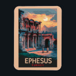 Ephesus Library of Celsus Travel Art Vintage Magnet<br><div class="desc">Ephesus in a vector art style. Ephesus is an ancient city in Turkey’s Central Aegean region,  near modern-day Selçuk. Its excavated remains reflect centuries of history,  from classical Greece to the Roman Empire.</div>