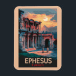 Ephesus Library of Celsus Travel Art Vintage Magnet<br><div class="desc">Ephesus in a vector art style. Ephesus is an ancient city in Turkey’s Central Aegean region,  near modern-day Selçuk. Its excavated remains reflect centuries of history,  from classical Greece to the Roman Empire.</div>