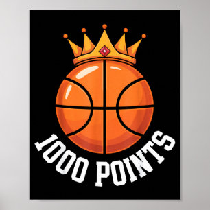 Epic 1000 Points Crown Achievement Lovers Basketba Poster