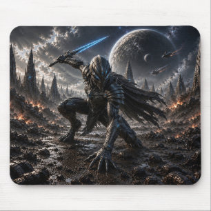 Epic Alien Knight in a Distant Galaxy Mouse Pad