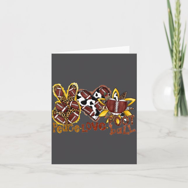 Epic American Peace Football Football Leopard Love Card (Front)