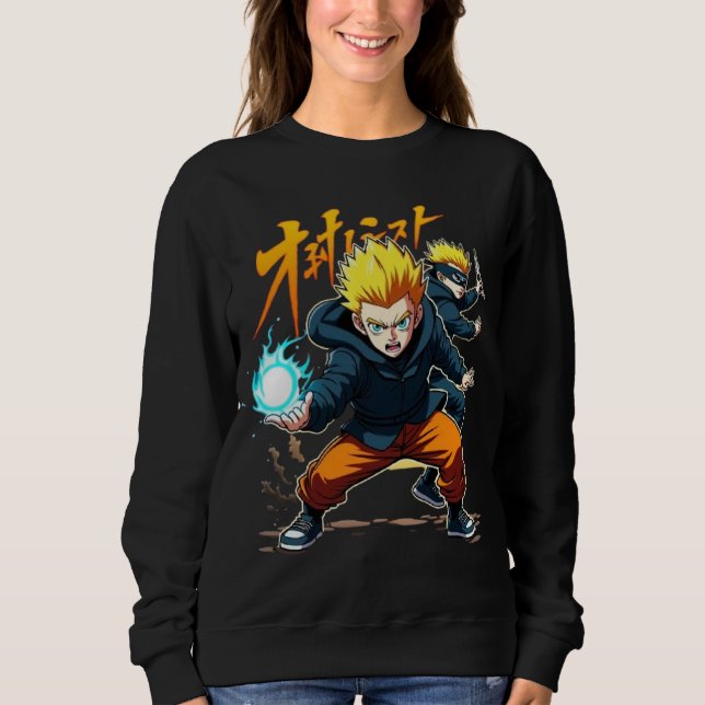 Epic Anime Warrior – Action-Packed Superpower Sweatshirt (Front)