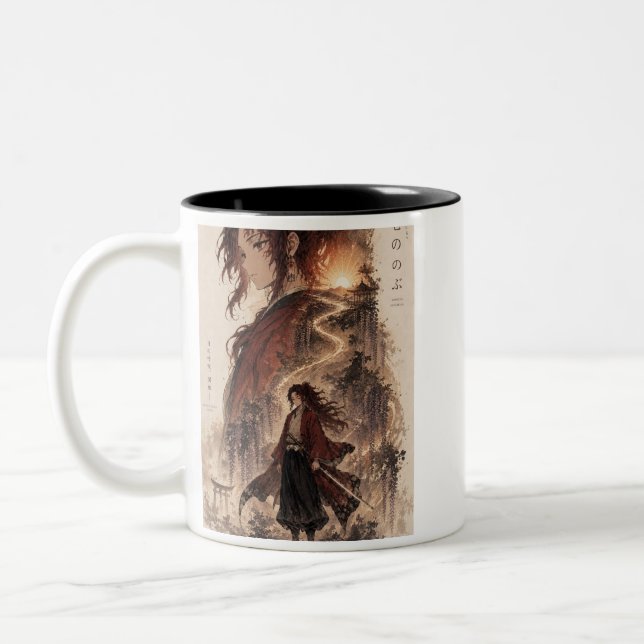 Epic Anime Warrior Coffee Mug – Fantasy Journey Ar (Left)