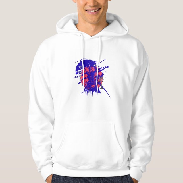 Epic Anime Warrior T-Shirt – Bold Japanese Streetw Hoodie (Front)