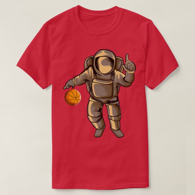 Epic Astronaut Playing Basketball  T-Shirt (Design Front)
