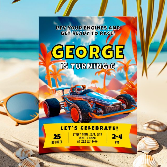 Epic Birthday Racing Car Adventure Invitation (Creator Uploaded)