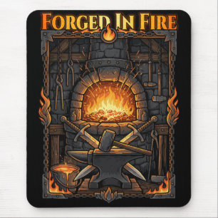 Epic Blacksmith Forge Anvil & Swords Fantasy Art Mouse Pad