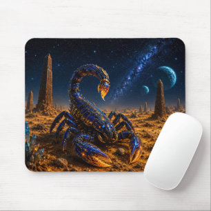 Epic Blue & Gold Alien Scorpion Mouse Pad