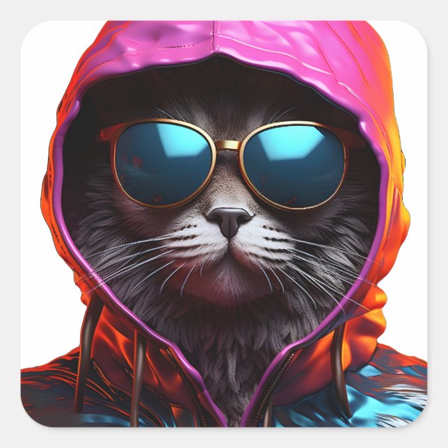 Epic Cat with Sunglasses Sticker (Front)
