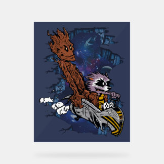 Epic Cosmic Adventure – Galactic Warrior and Rebel Acrylic Sign