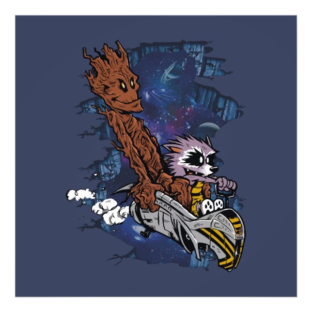 Epic Cosmic Adventure – Galactic Warrior and Rebel Photo Print (Front)
