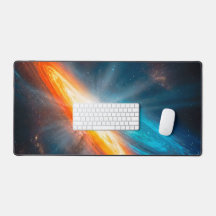 Epic Cosmic Cyan Orange Spiral Galaxy Gaming