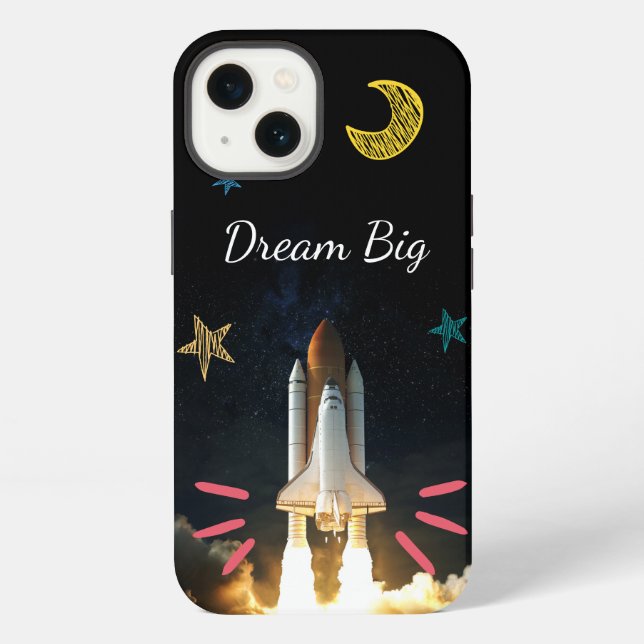 Epic Dream Big Space Shuttle Graphic iPhone Case (Back)