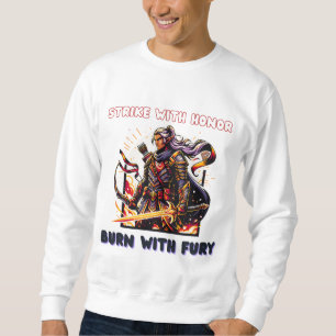 Epic Elven Warrior with Flaming Sword Sweatshirt