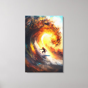 Epic Extreme Wave Surfing - Dynamic Sports Art Canvas Print