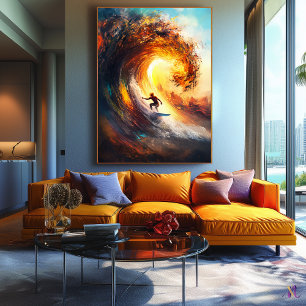 Epic Extreme Wave Surfing - Dynamic Sports Art Canvas Print