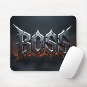 Epic Fantasy BOSS Distressed Iron Metal Mouse Pad