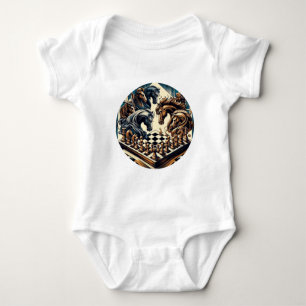 Epic Fantasy Chess with Knight Horses Baby Bodysuit