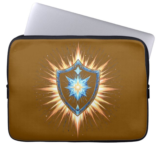 Epic Fantasy Shield with Radiant Energy Burst – Ma Laptop Sleeve (Front)