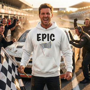 Epic Finish Line Checkered Racing Flag Hoodie