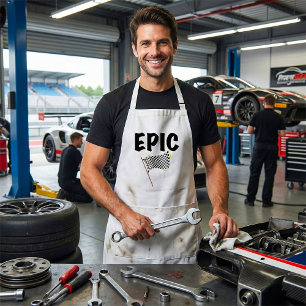 Epic Finish Line Checkered Racing Flag Standard Apron