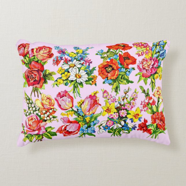epic floral flower collection print decorative cushion (Front)