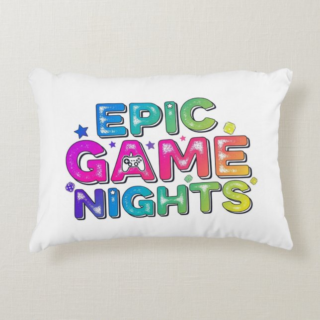 Epic Game Nights. Decorative Cushion (Front)