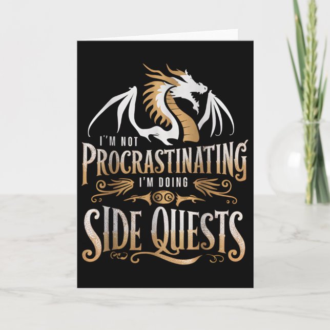 Epic Gamer Fantasy Adventure Apparel Doing Side Qu Card (Front)