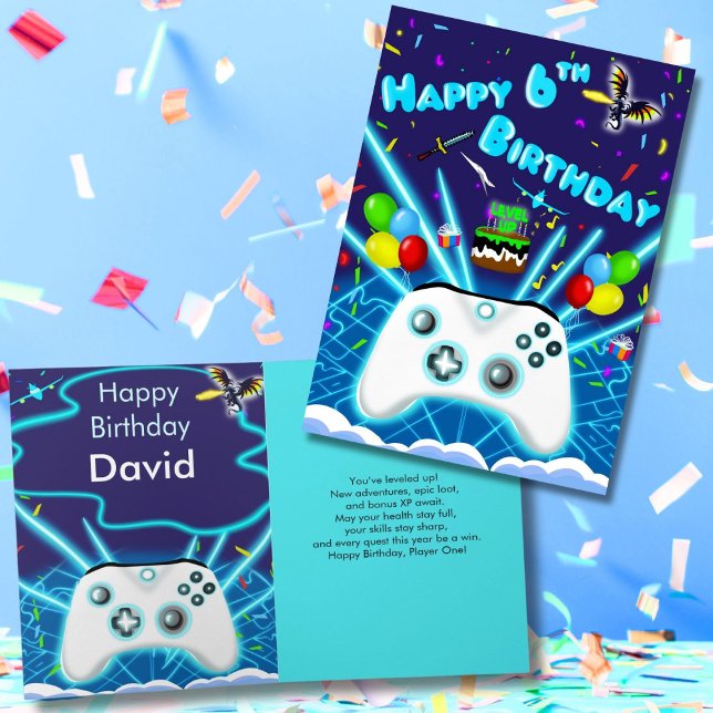 Epic Gamer Happy 6th Birthday Card Critical Hit! (Creator Uploaded)