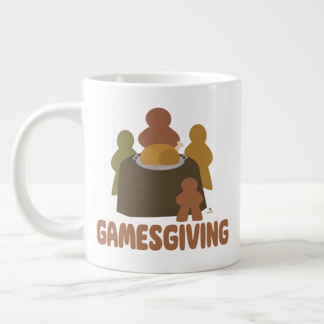 Epic Gamesgiving Funny Thanksgiving Boardgamers Large Coffee Mug (Left)