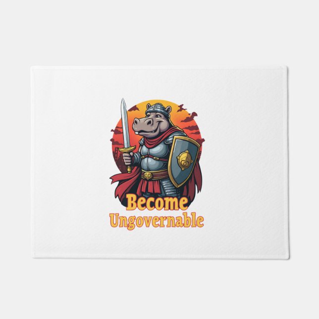 Epic Gladiator Warrior Moo Deng Hippo Become Ungov Doormat (Front)