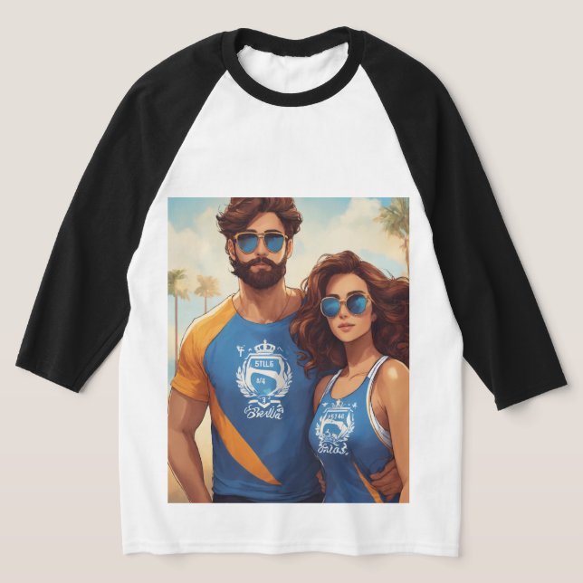 "Epic Hero and Heroine Duo T-Shirt" T-Shirt (Laydown)