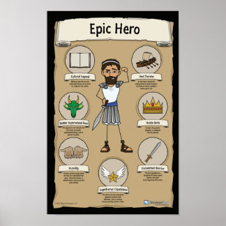 Epic Hero Classroom Posters - BLACK background