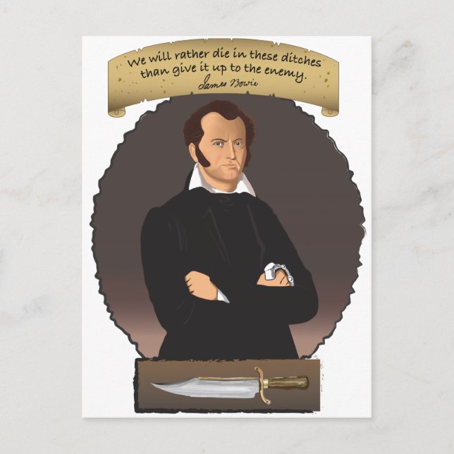 Epic Hero James Bowie! Postcard (Front)