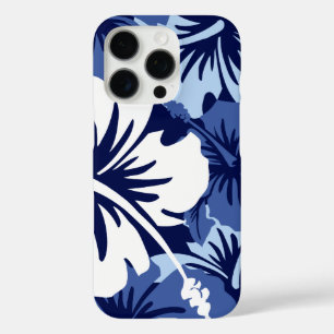Epic Hibiscus Floral Hawaiian Navy White iPhone 16 Pro Case
