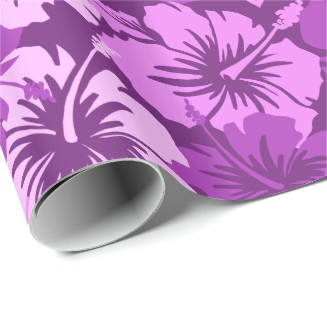 Epic Hibiscus Floral Hawaiian Wrapping Paper (Roll Corner)