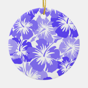 Epic Hibiscus Hawaiian Floral Aloha Shirt Print Ceramic Tree Decoration