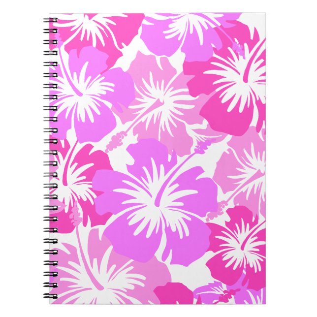 Epic Hibiscus Hawaiian Floral Aloha Shirt Print Notebook (Front)