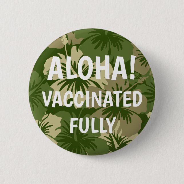 Epic Hibiscus Hawaiian Floral Aloha Vaccinated 6 Cm Round Badge (Front)