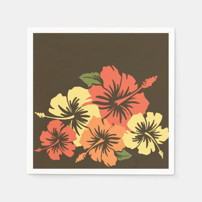 Epic Hibiscus Hawaiian Floral Napkin (Front)