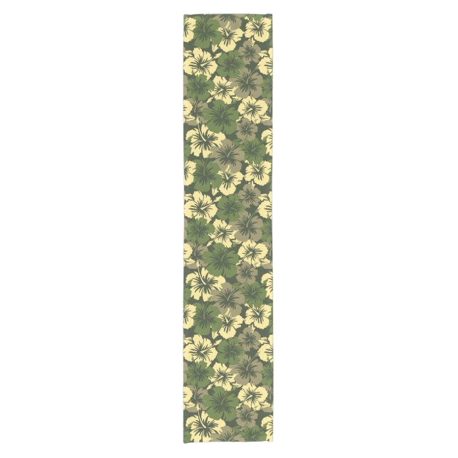Epic Hibiscus Hawaiian Floral Short Table Runner (Front)