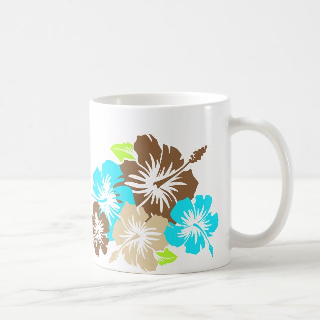 "Epic Hibiscus" in Brown/Turq  Mug (Right)