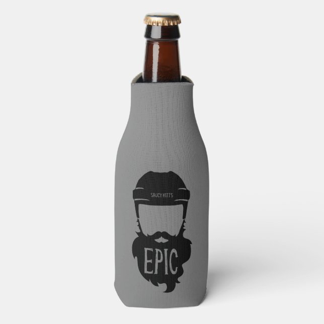 Epic Hockey Playoff Beard Bottle Cooler (Bottle Front)