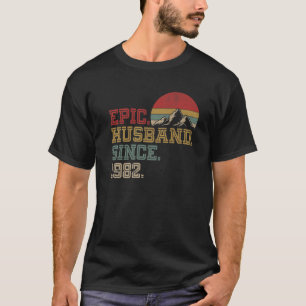 Epic Husband Since 1982 Retro Graphic Cool 40Th An T-Shirt
